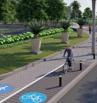 Green corridor area terbuka hijau - Jogging & Bike Track